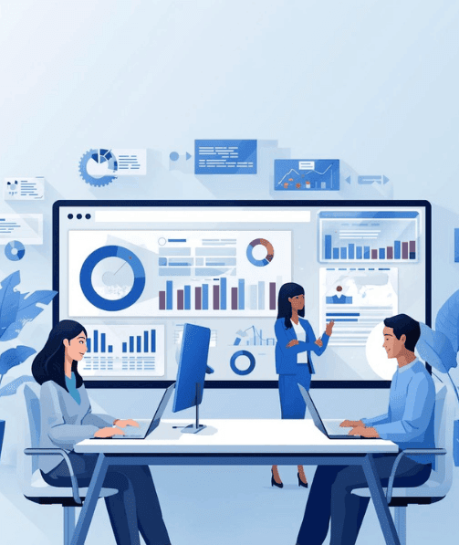 Website developer near me and design team working on website planning, analytics, and development dashboards.